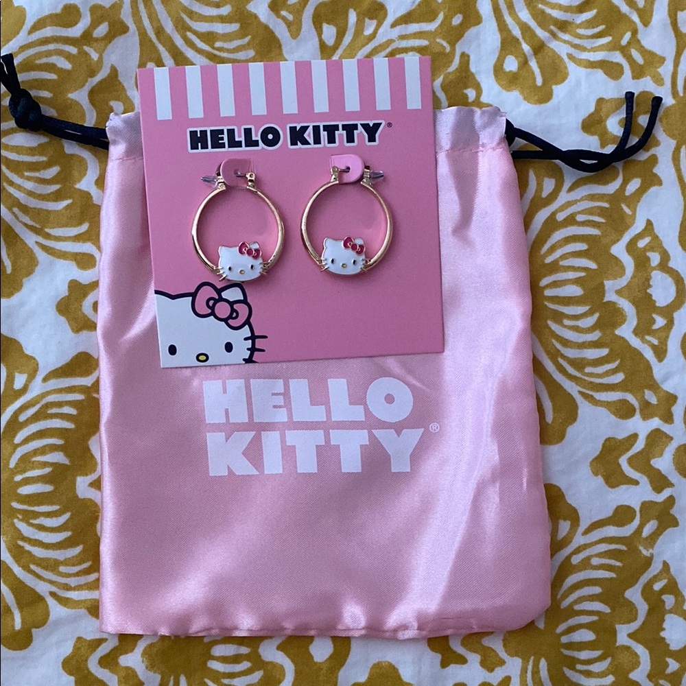 Hello Kitty Pink Charm Hoop Earrings